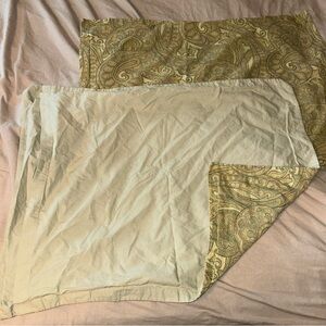 Pottery Barn Green and Tan Duvet Cover Set with Modern Design